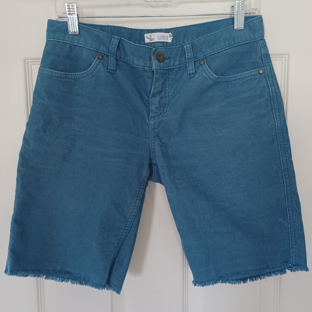 Blue Corduroy Carve Designs Oahu Shorts